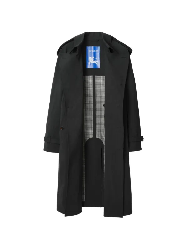 Burberry Long Bonded Stretch Wool Trench Coat | Grey | FARFETCH