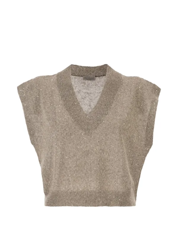 Brunello Cucinelli Vネックベスト | ニュートラル | FARFETCH JP