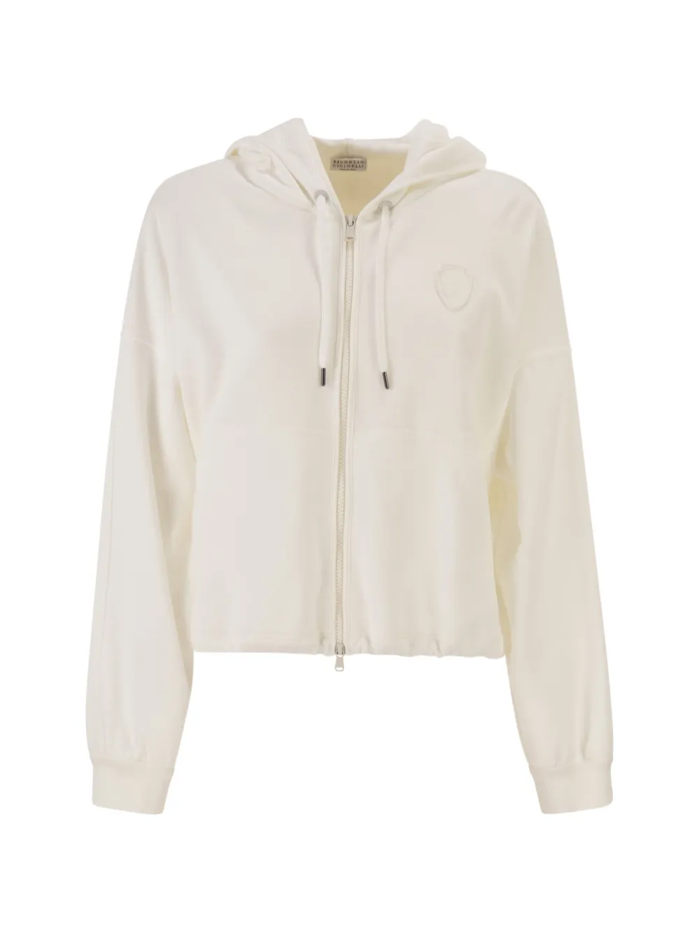 Brunello Cucinelli cotton jersey zip-up hoodie - Toni neutri