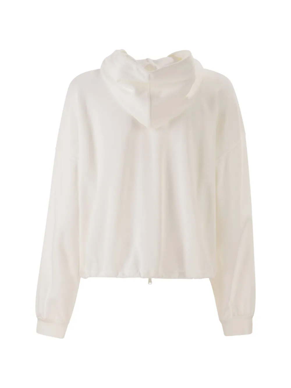 Brunello Cucinelli Katoenen jersey hoodie met rits Beige