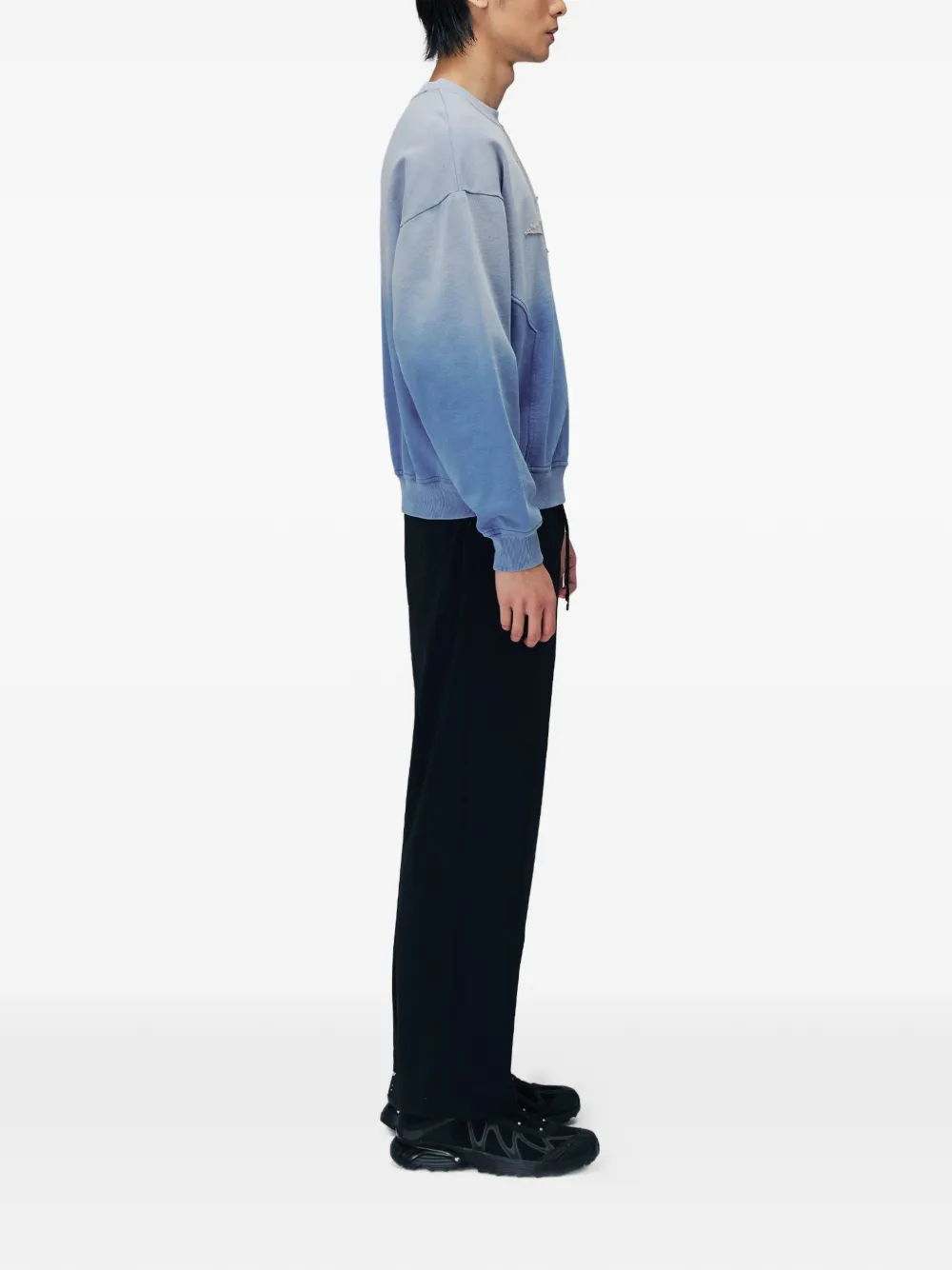 Off Duty Trui met kleurverloop en logo-applicatie Blauw