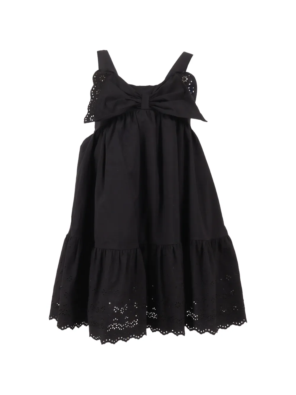 Monnalisa bow poplin dress - Nero