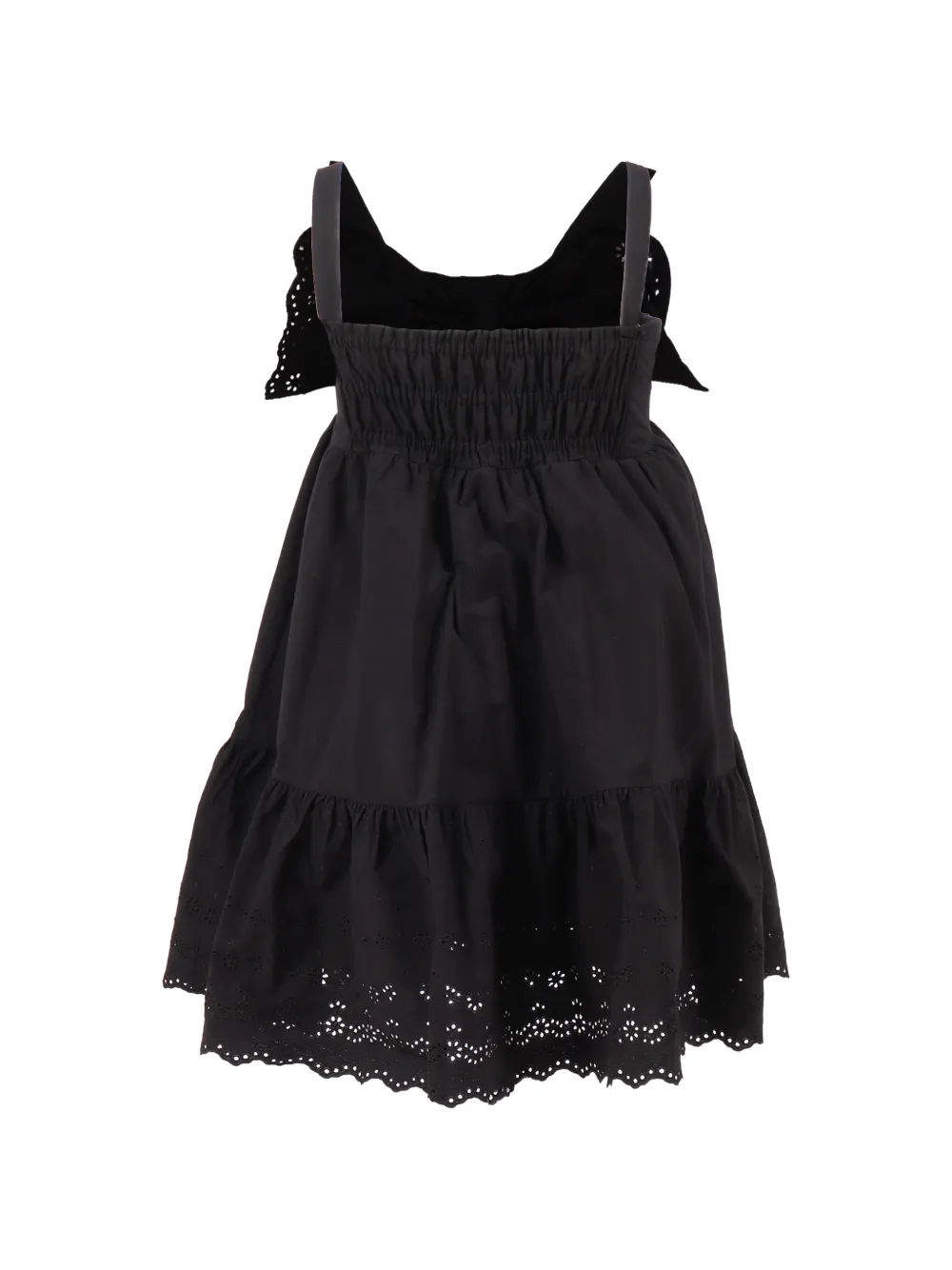Monnalisa Popeline jurk met strik Zwart
