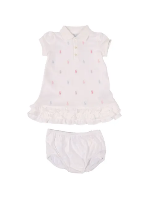 POLO RALPH LAUREN KIDS vestido estilo playera tipo polo con volantes