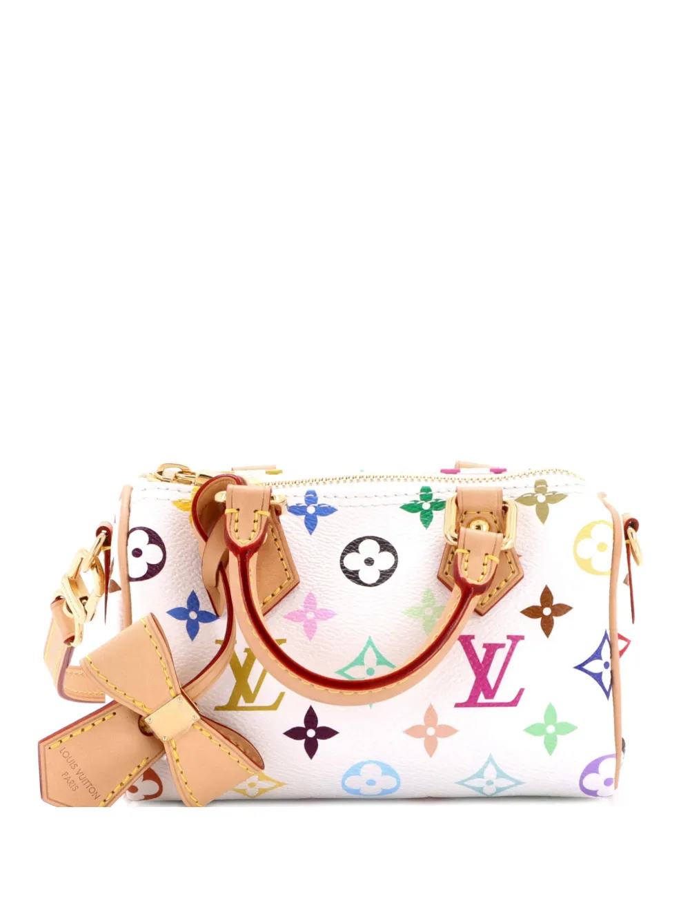 Louis Vuitton Pre-Owned x Takashi Murakami Borsa a tracolla Speedy Bandouliere NM nano con monogramma multicolore - Bianco