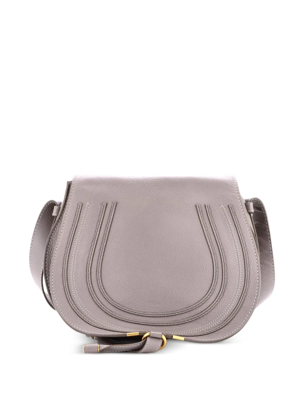Chloé Pre-Owned Marcie Saddle Bag Leather Medium crossbody bag – Grey