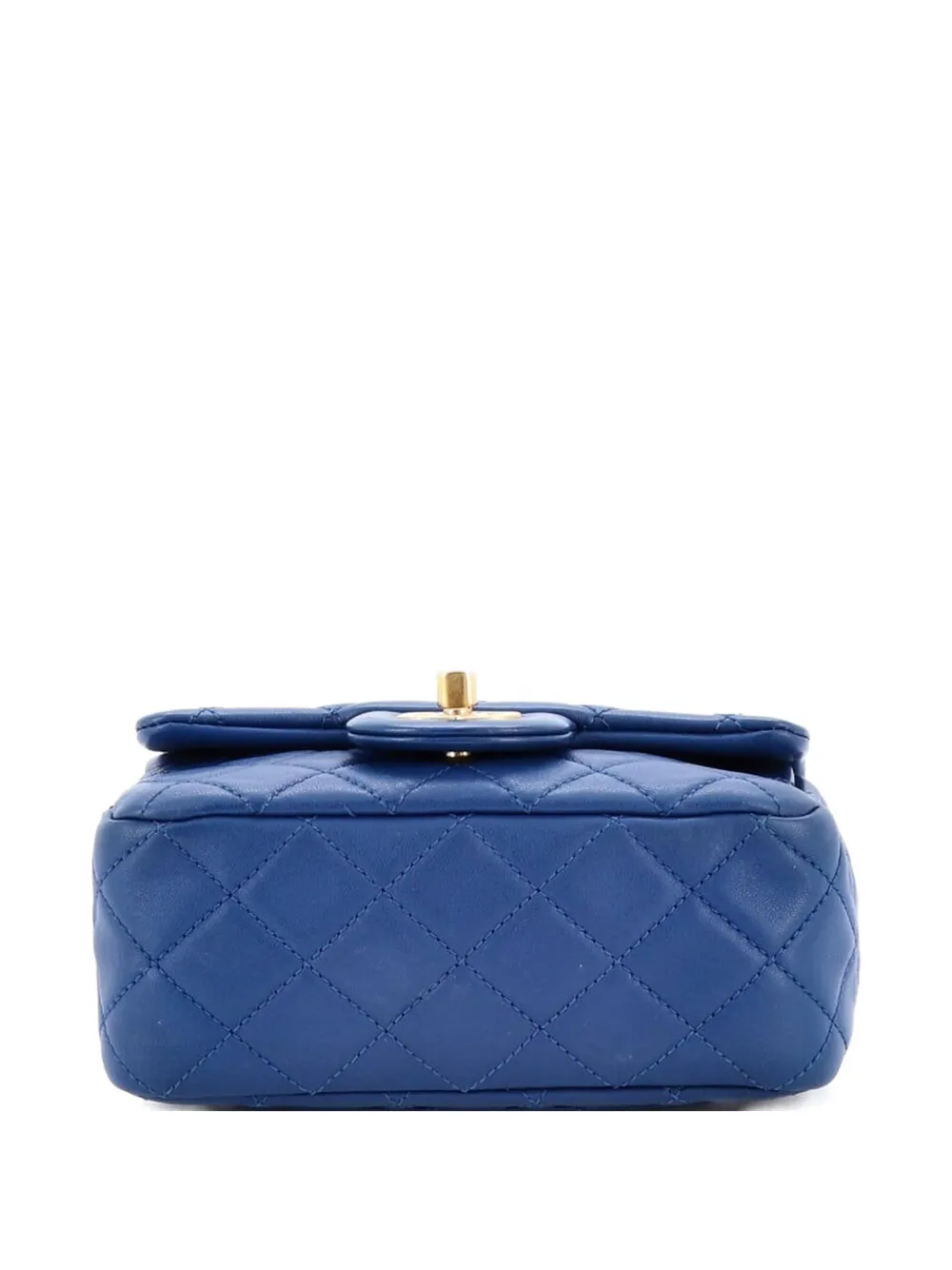  Chanel Pre-owned Borsa A Tracolla Pearl Crush Mini In Pelle Di Agnello Trapuntata Con Battente - Blu 