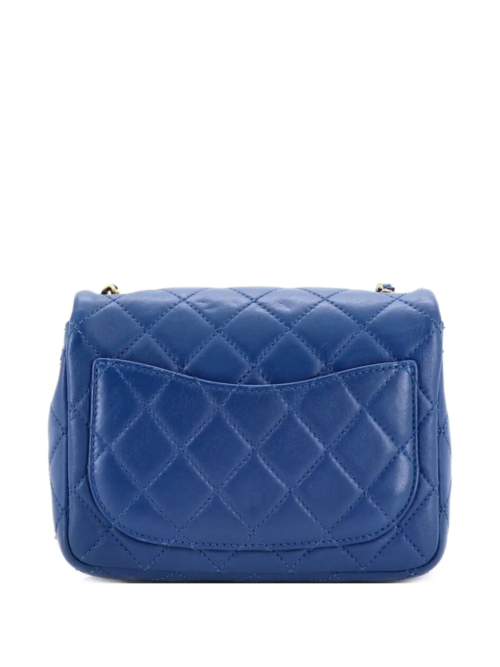  Chanel Pre-owned Borsa A Tracolla Pearl Crush Mini In Pelle Di Agnello Trapuntata Con Battente - Blu 