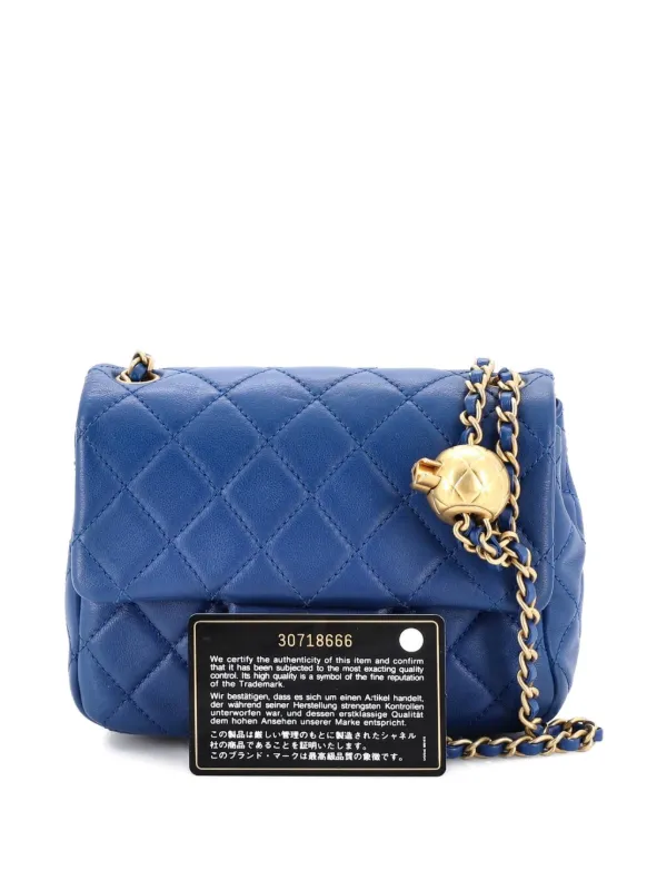 CHANEL Pre-Owned Pearl Crush Square Flap Bag Quilted Lambskin Mini