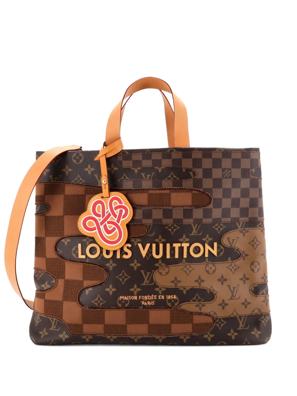 Louis Vuitton Pre-Owned Shopper Patchwork Reverse MM Tote Bag aus Monogram-Canvas und Damier - Braun