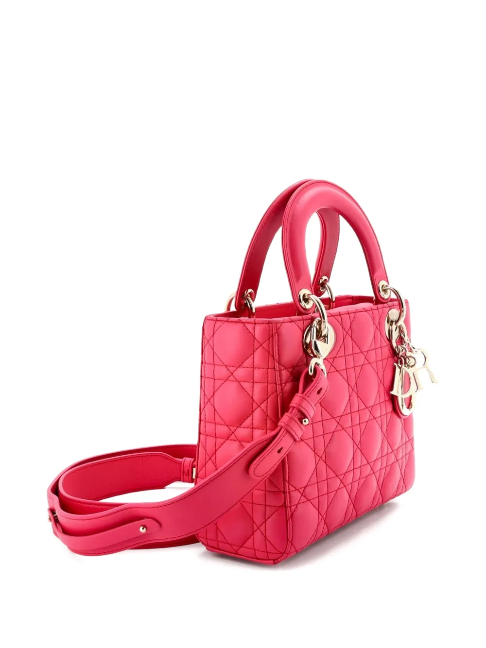 Lady Dior Chain Bag Cannage Quilt Patent Mini Satchel