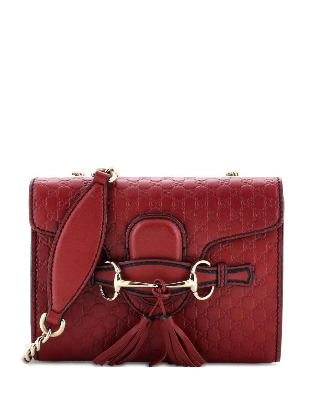 Gucci Pre-Owned Emily Chain Flap Bag Microguccissima Leather Mini shoulder bag - Rosso