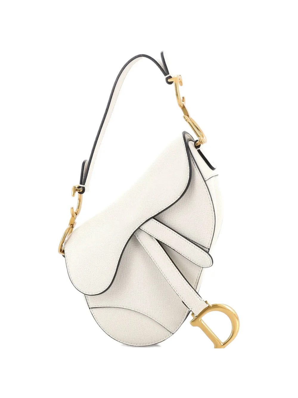 Christian Dior Pre-Owned Saddle Handbag Leather Mini shoulder bag - Bianco