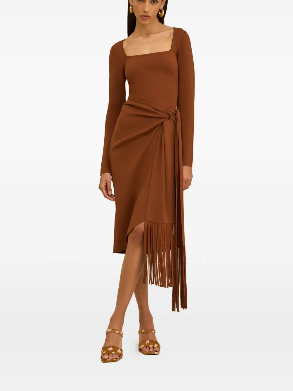 Cult Gaia Lera fringed midi dress - Braun
