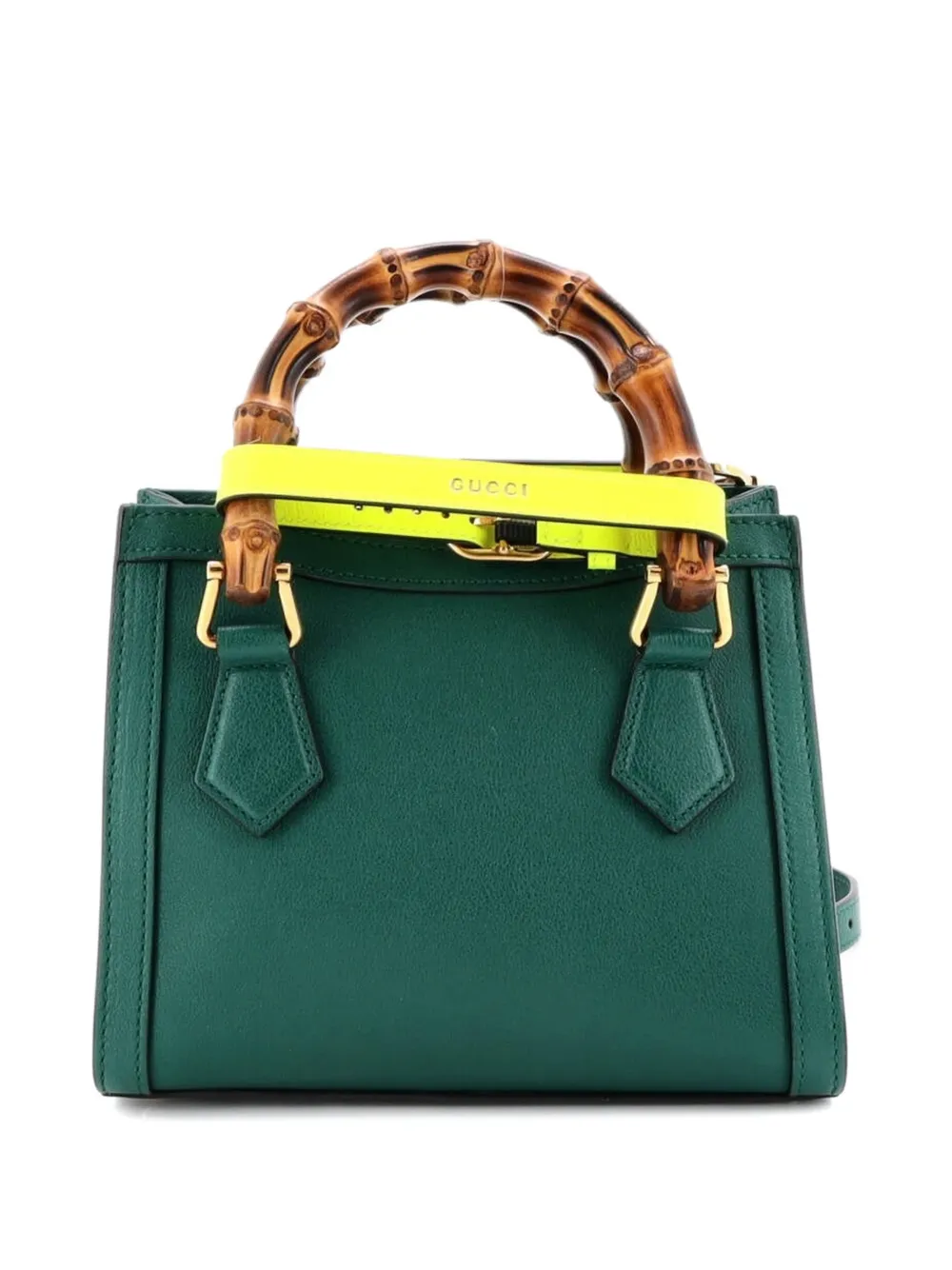 Diana Nm Bamboo Handle Tote Leather Mini Crossbody Bag