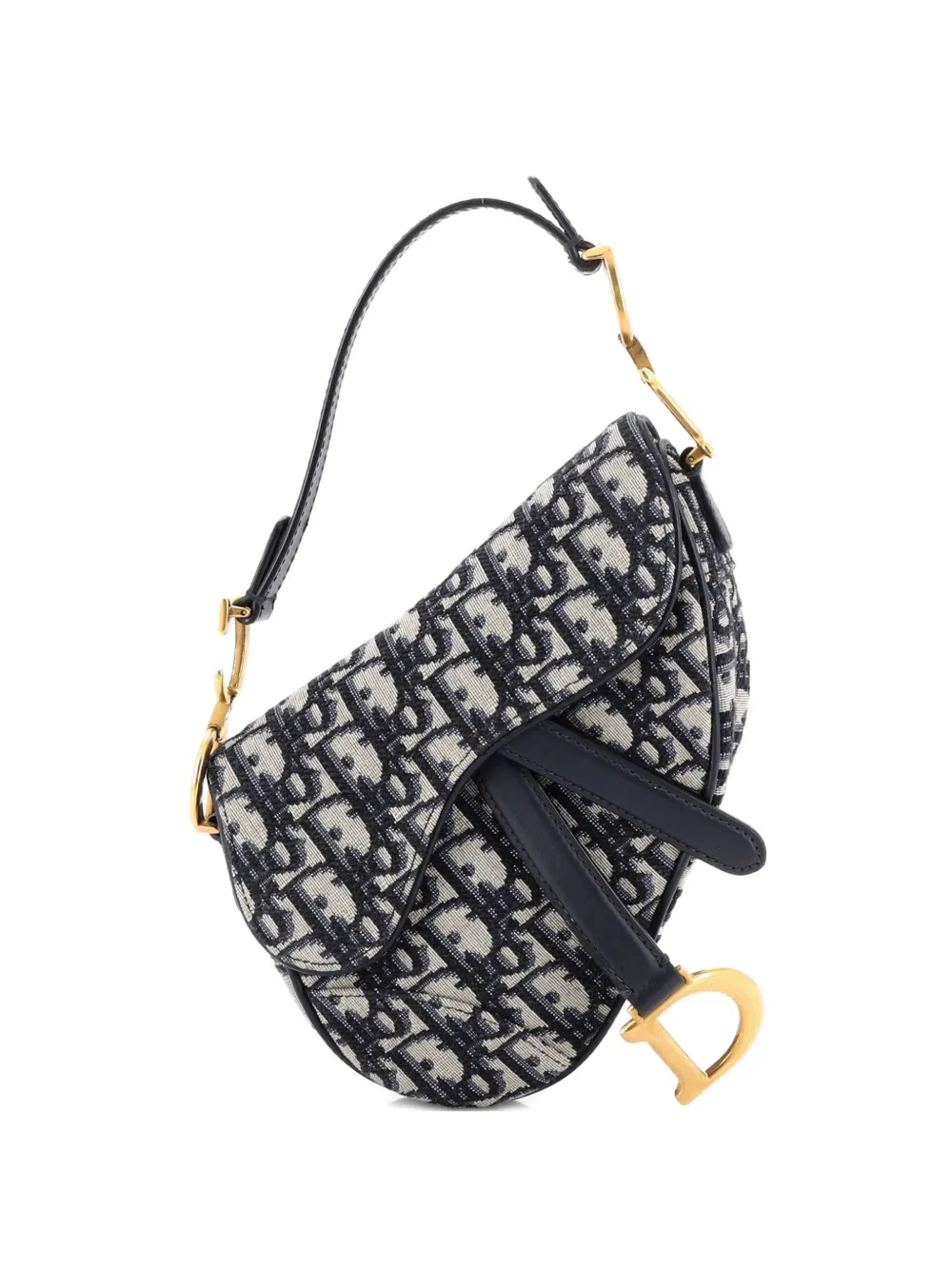 Christian Dior Pre-Owned Saddle Handbag Oblique Canvas Mini shoulder bag - Blu
