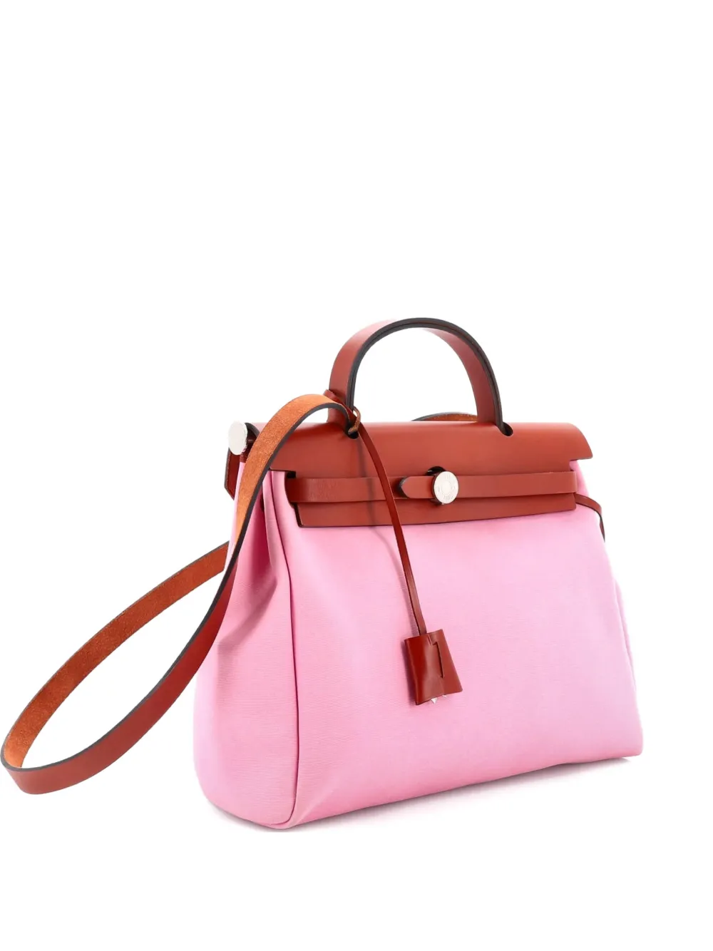 Hermès Pre-Owned Herbag Zip Leather and Toile 31 shoulder bag - Rosa