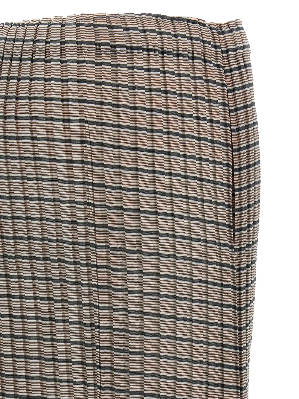  Issey Miyake Stripes Pleated Midi Skirt - Neutrals 