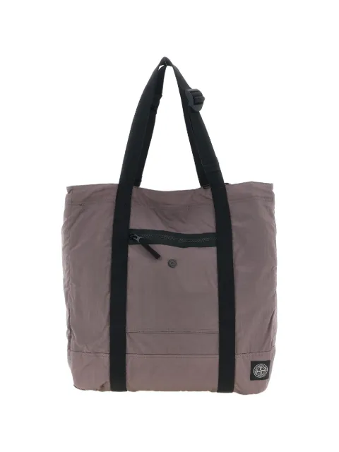 Stone Island logo-patch zip-fastening tote bag