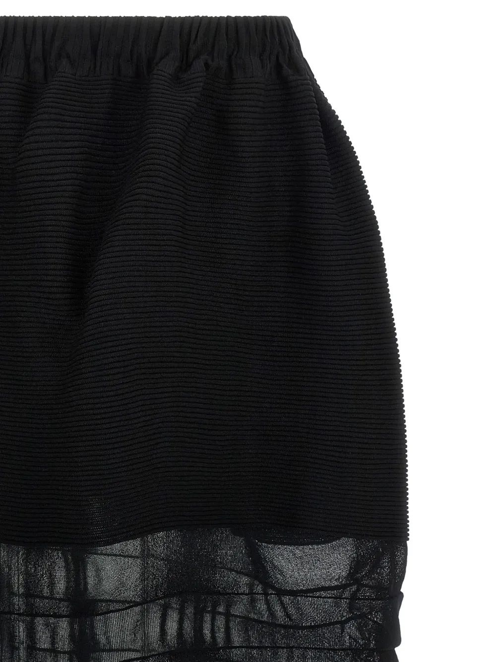  Issey Miyake Contrasting Midi Skirt - Black 
