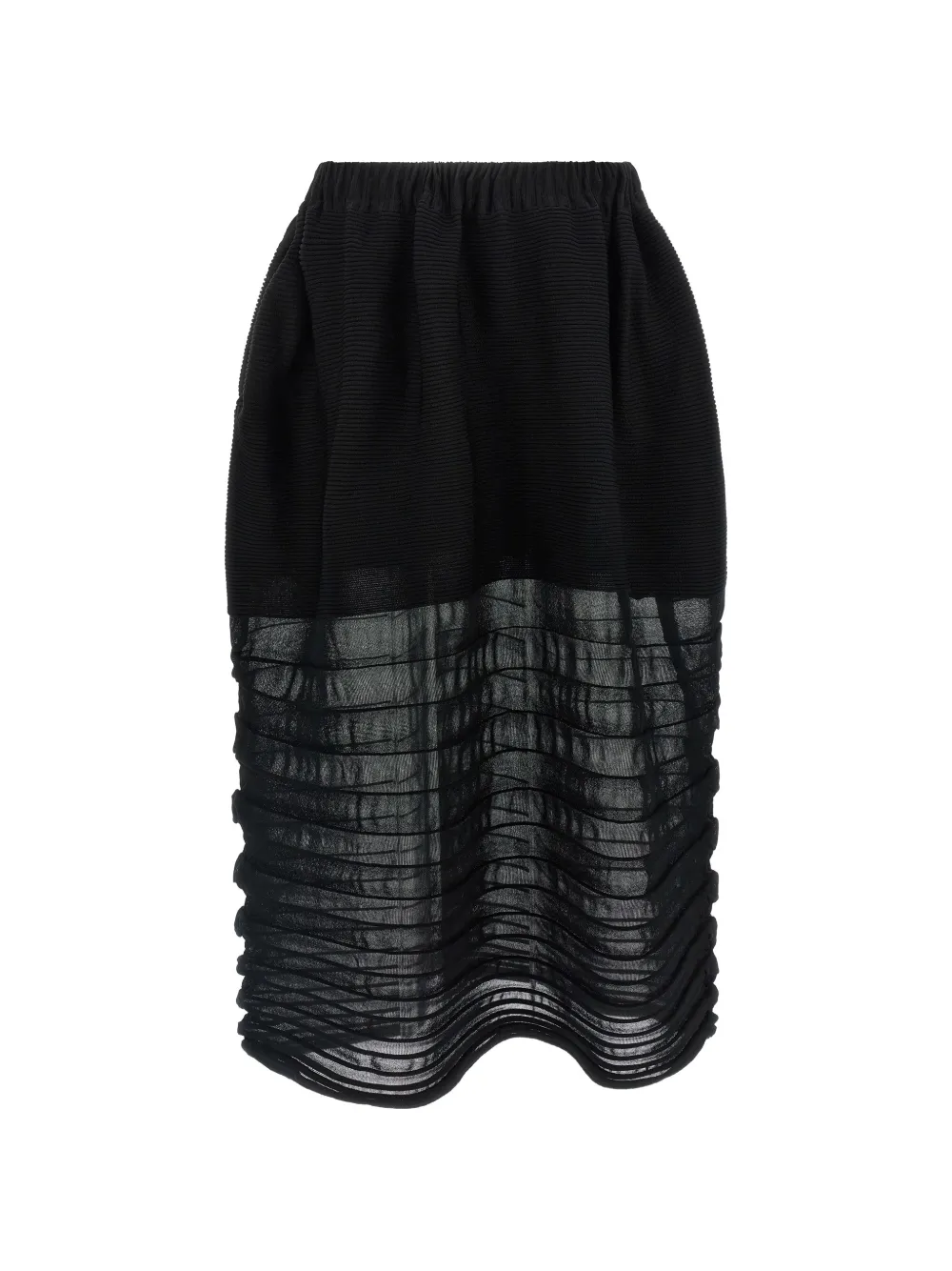  Issey Miyake Contrasting Midi Skirt - Black 