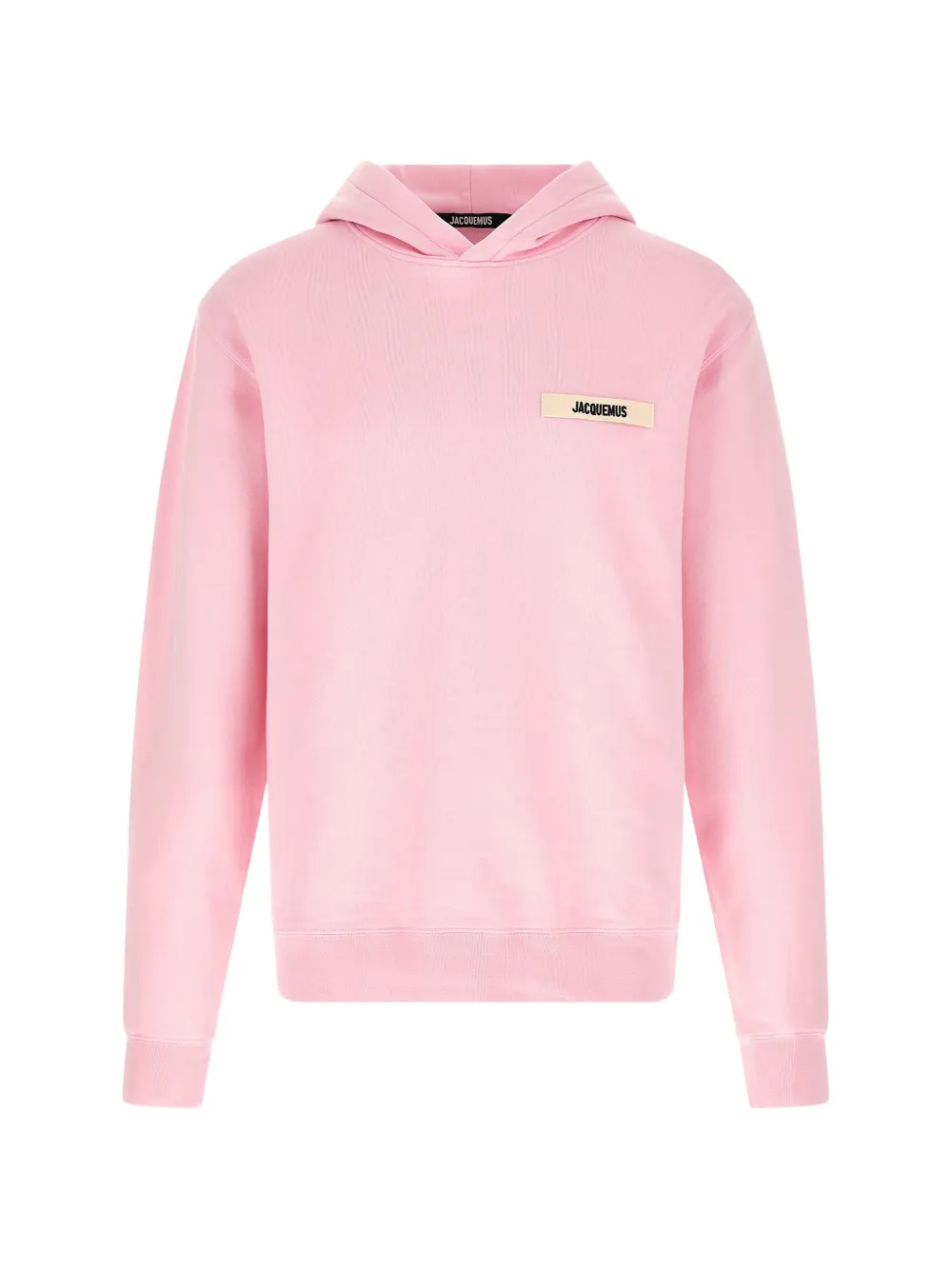 Jacquemus logo-patch dropped-shoulders hoodie - Rosa