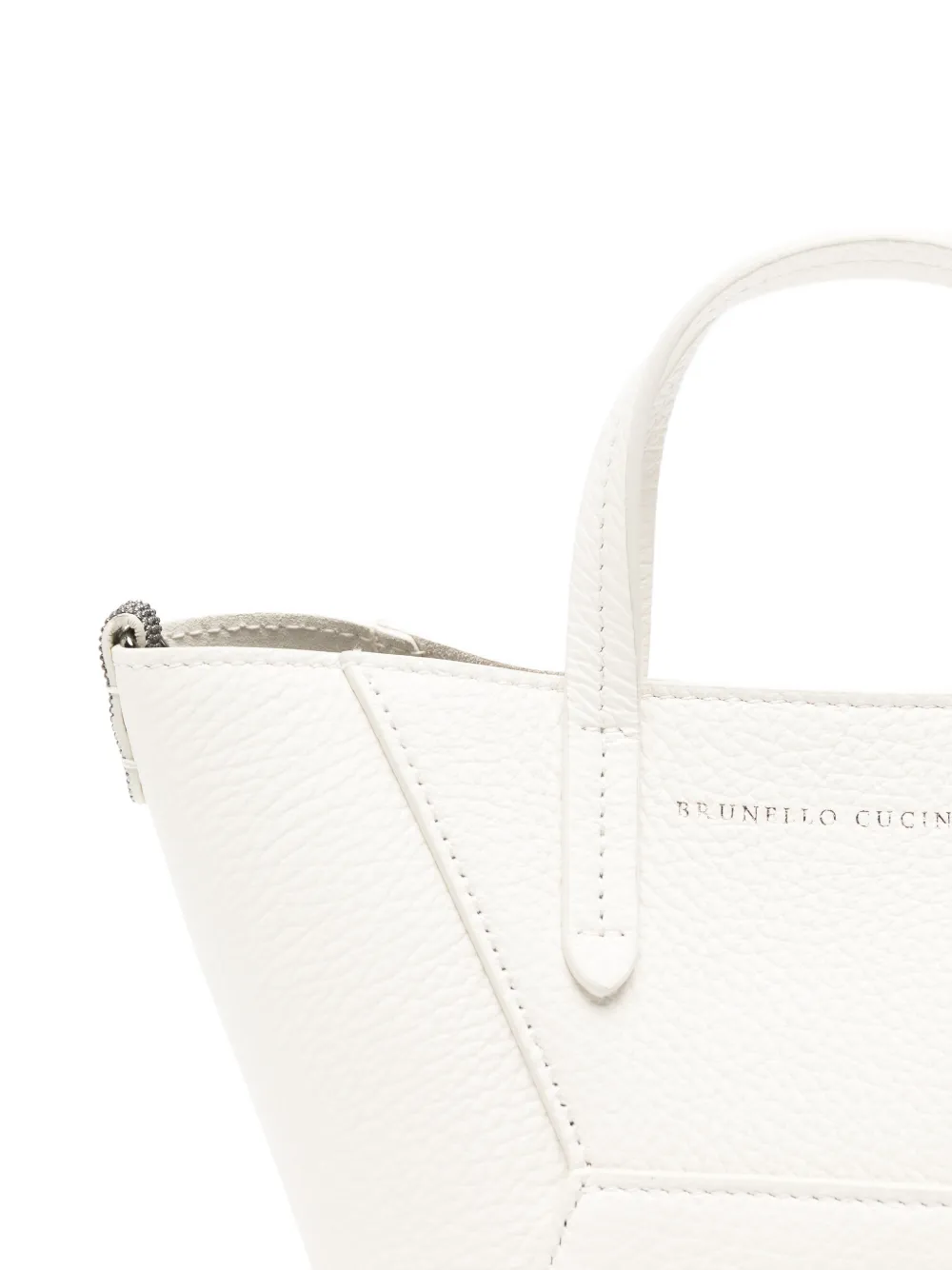 Brunello Cucinelli Shopper met logoprint Wit