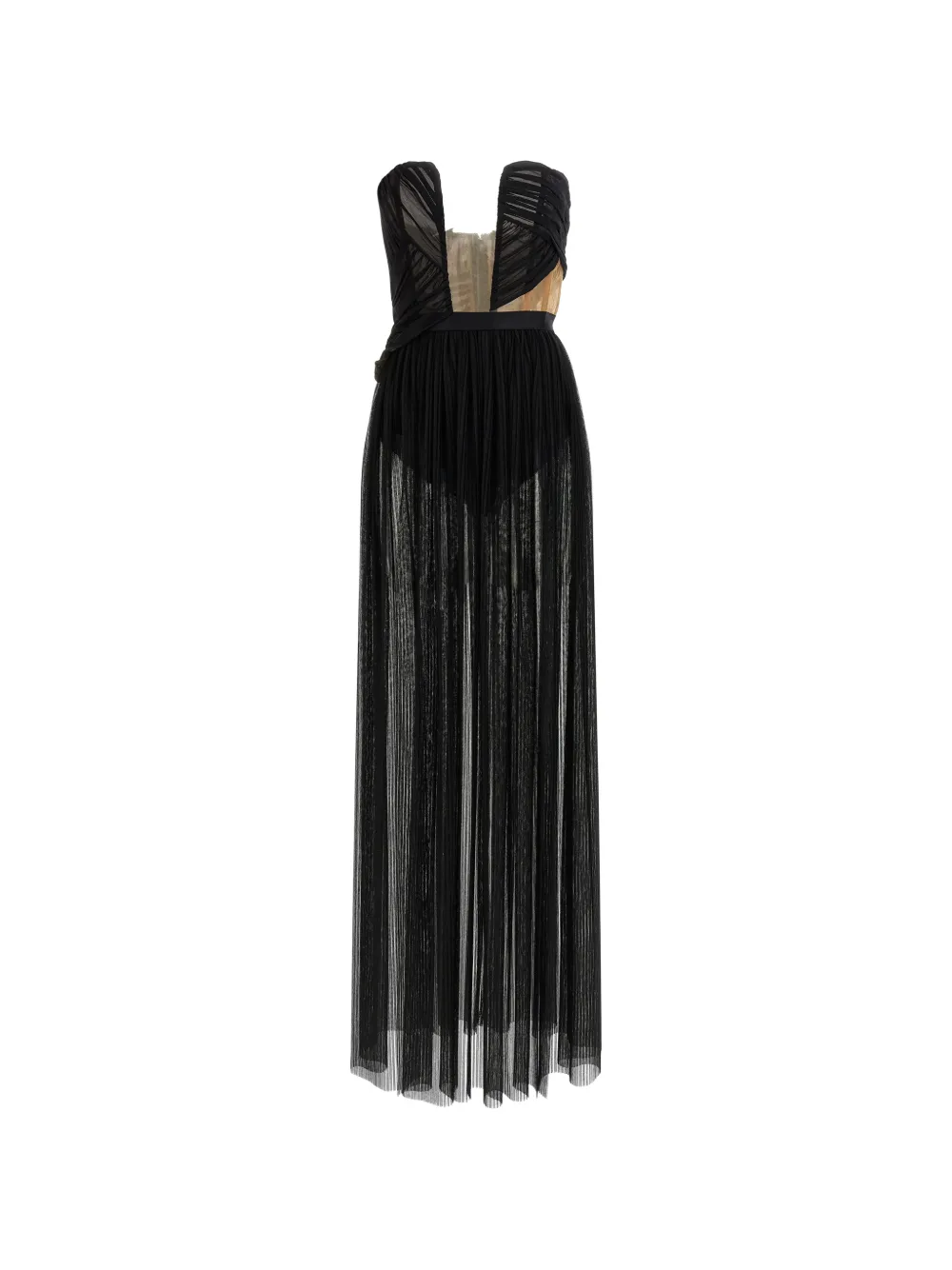 Nensi Dojaka Corsetto Draped Gown maxi dress - Schwarz