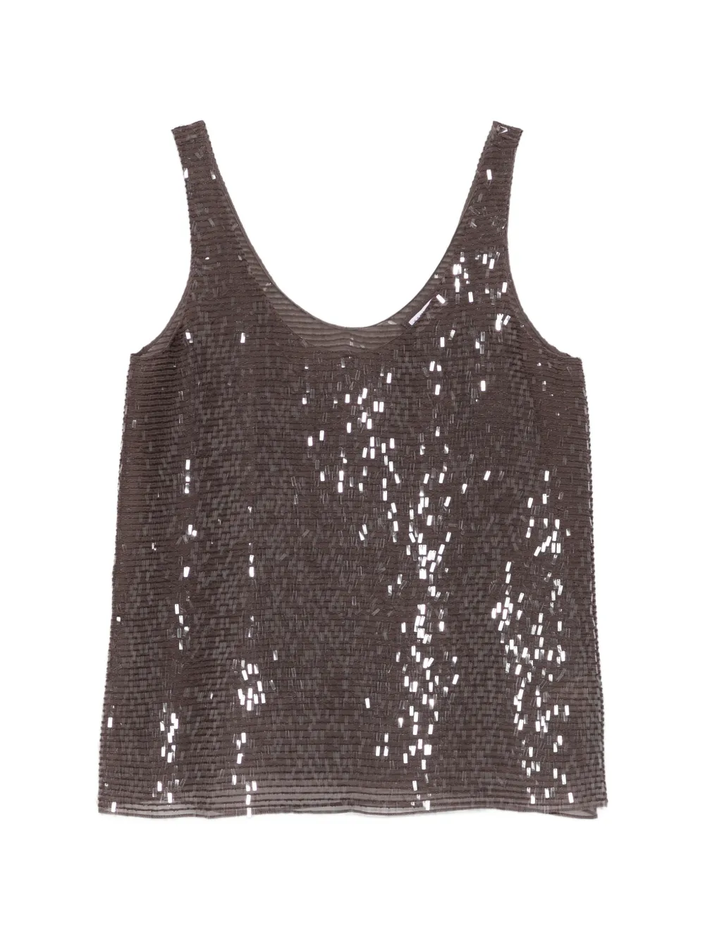 Brunello Cucinelli sequin-embellished top - Marrone