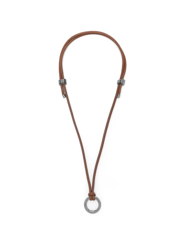 Brunello Cucinelli キーリングペンダント ネックレス | ブラウン 