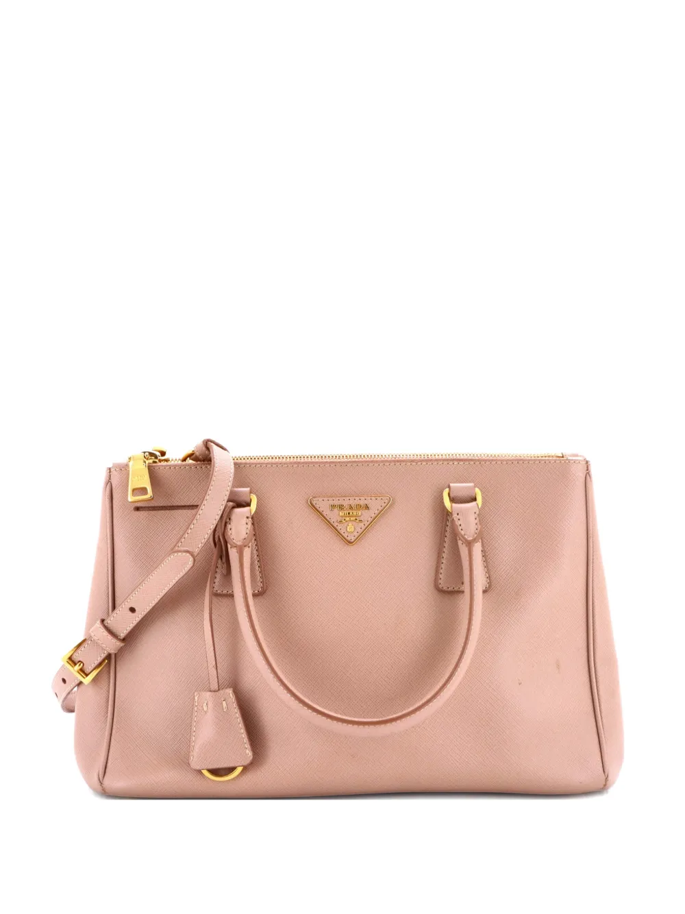 Prada Pre-Owned Double Zip Lux Saffiano Leather Small tote bag - Toni neutri