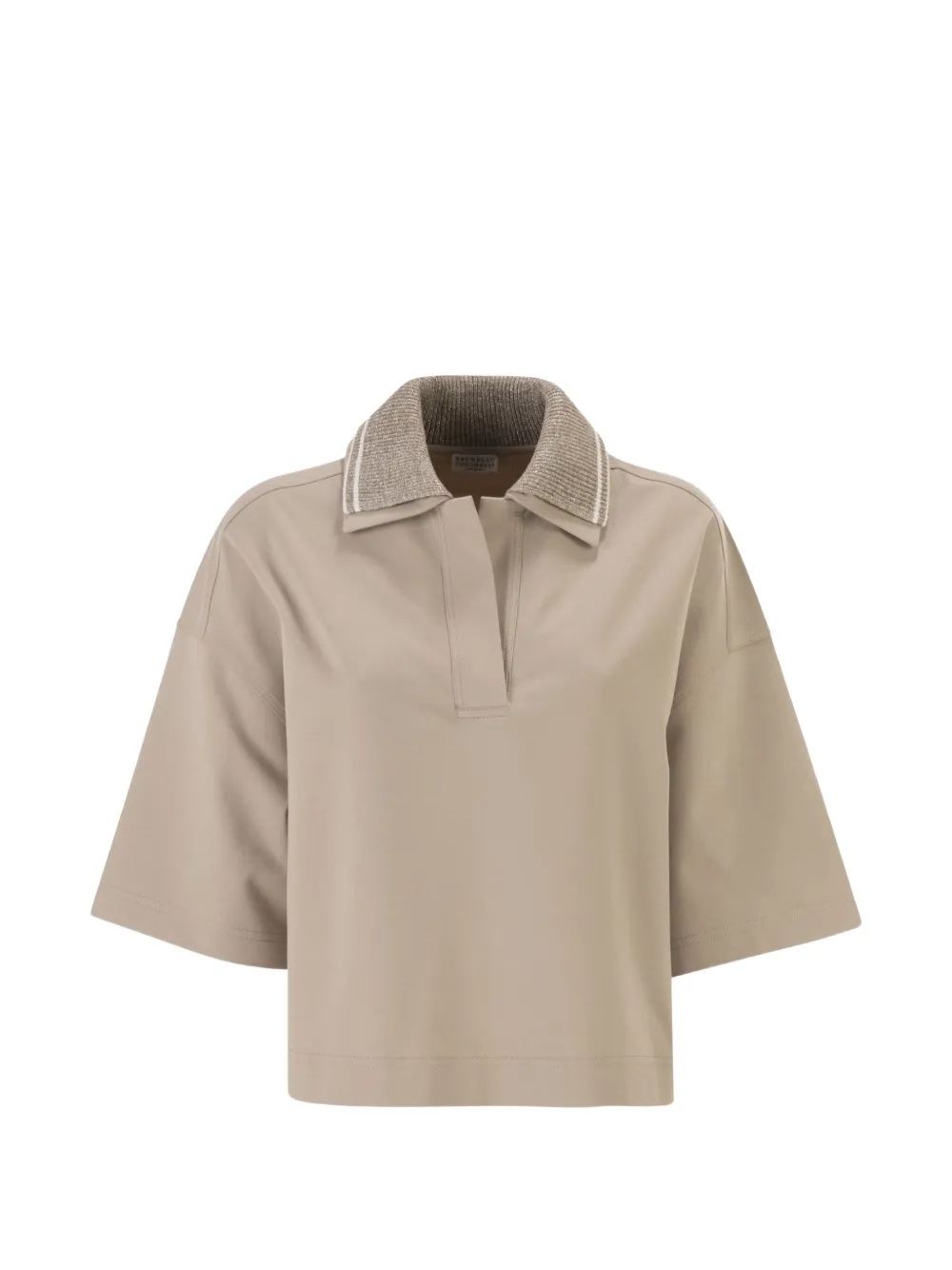 Brunello Cucinelli Techno Couture fleece polo top - Toni neutri
