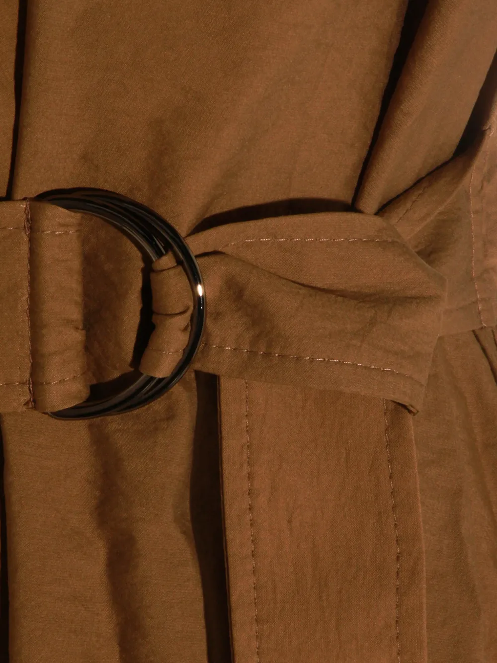 Brunello Cucinelli Belted V-neck Midi Dress in Brown, view 4