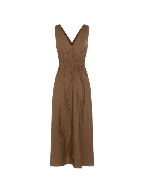 Brunello Cucinelli belted V-neck midi dress