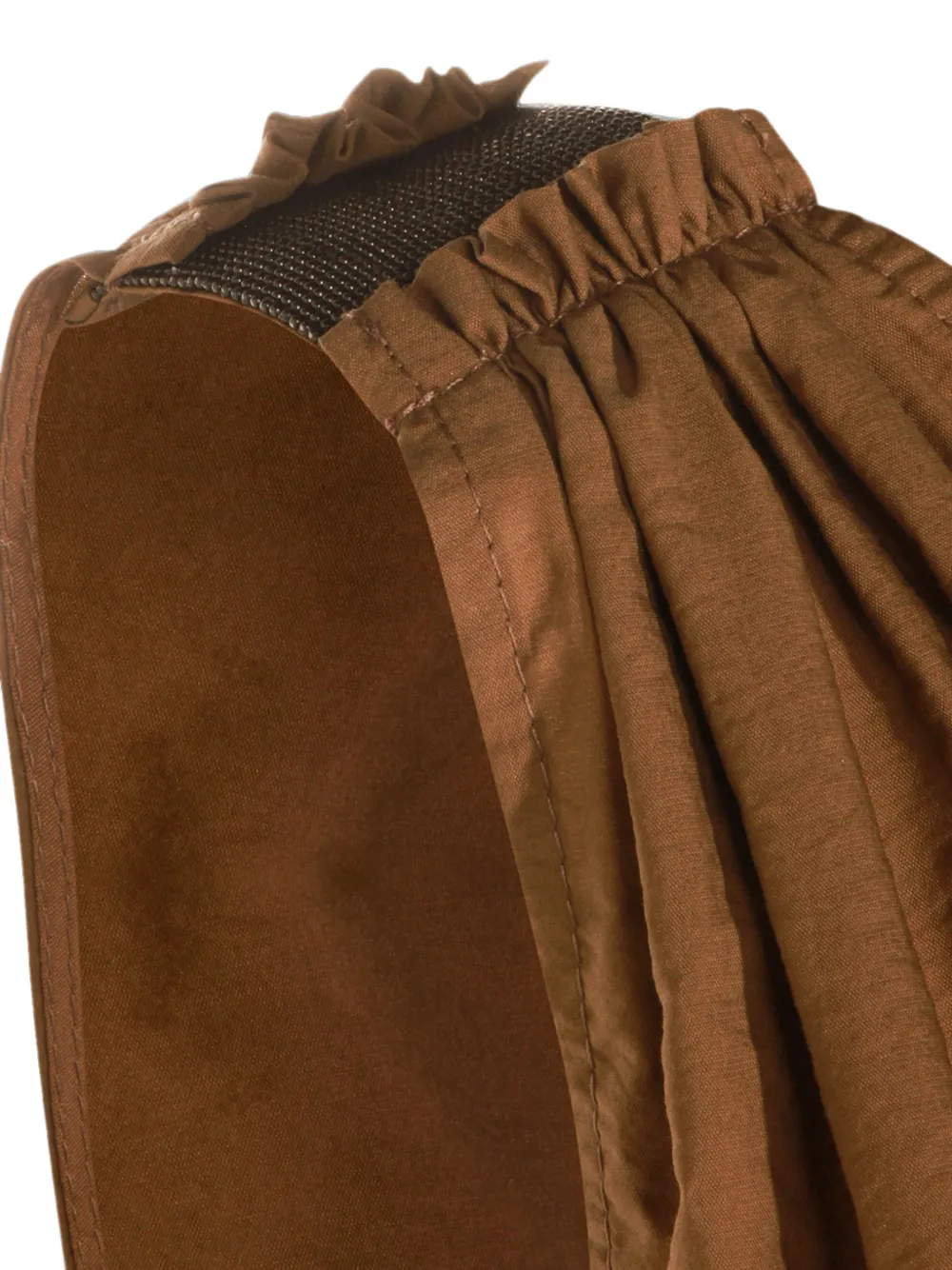 Brunello Cucinelli Belted V-neck Midi Dress in Brown, view 3