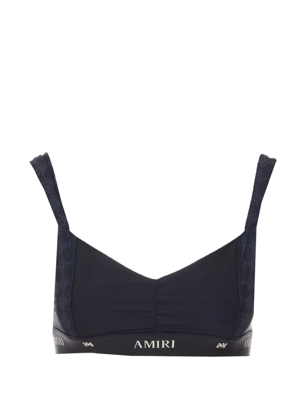 AMIRI patterned logo band sports bra - Schwarz
