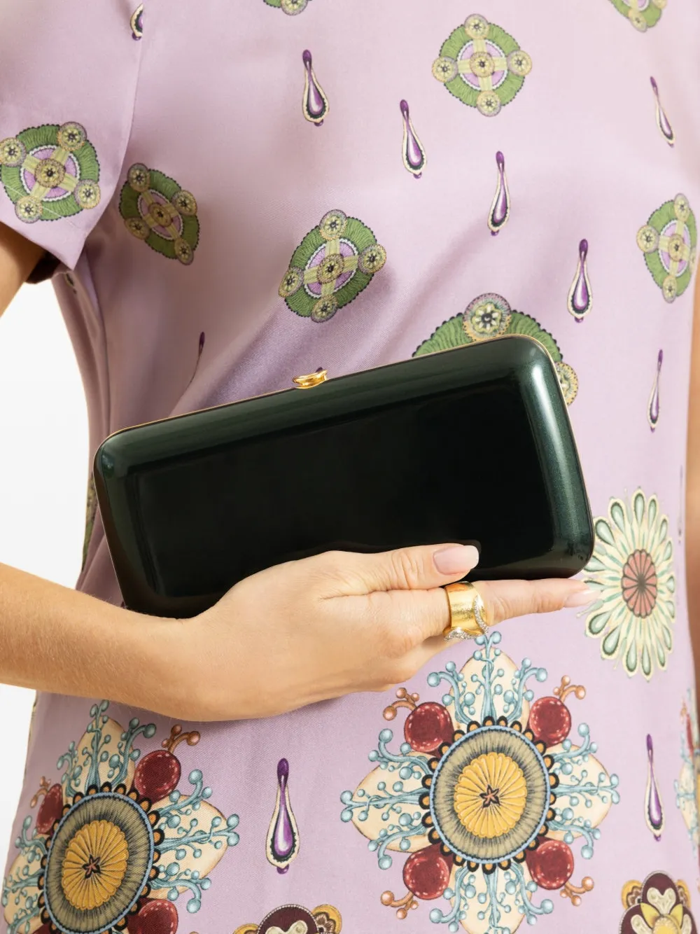  Jeffrey Levinson Finley Boxy Design Clutch - Green 