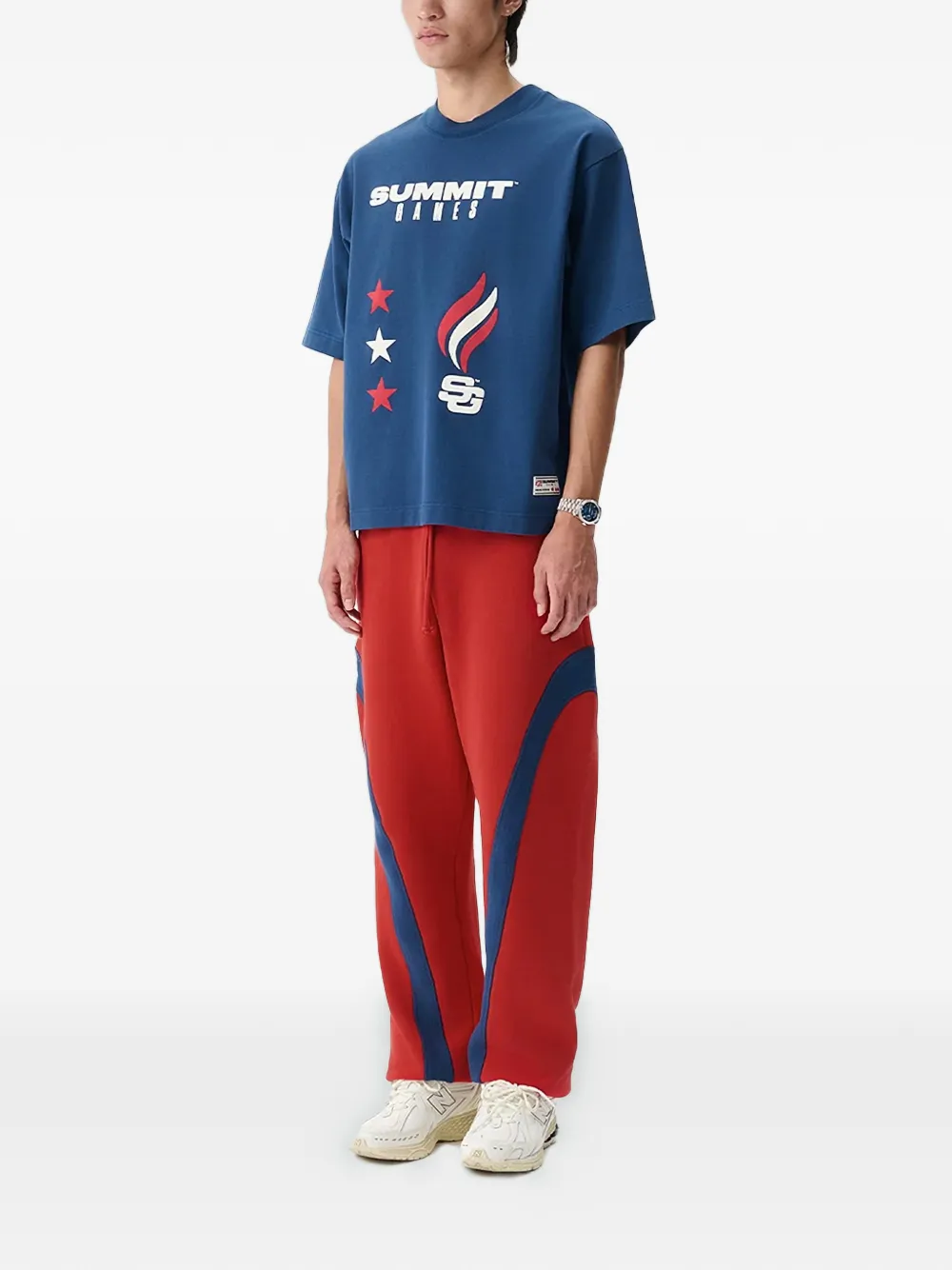  Summer Games Graphic-print T-shirt - Blue 