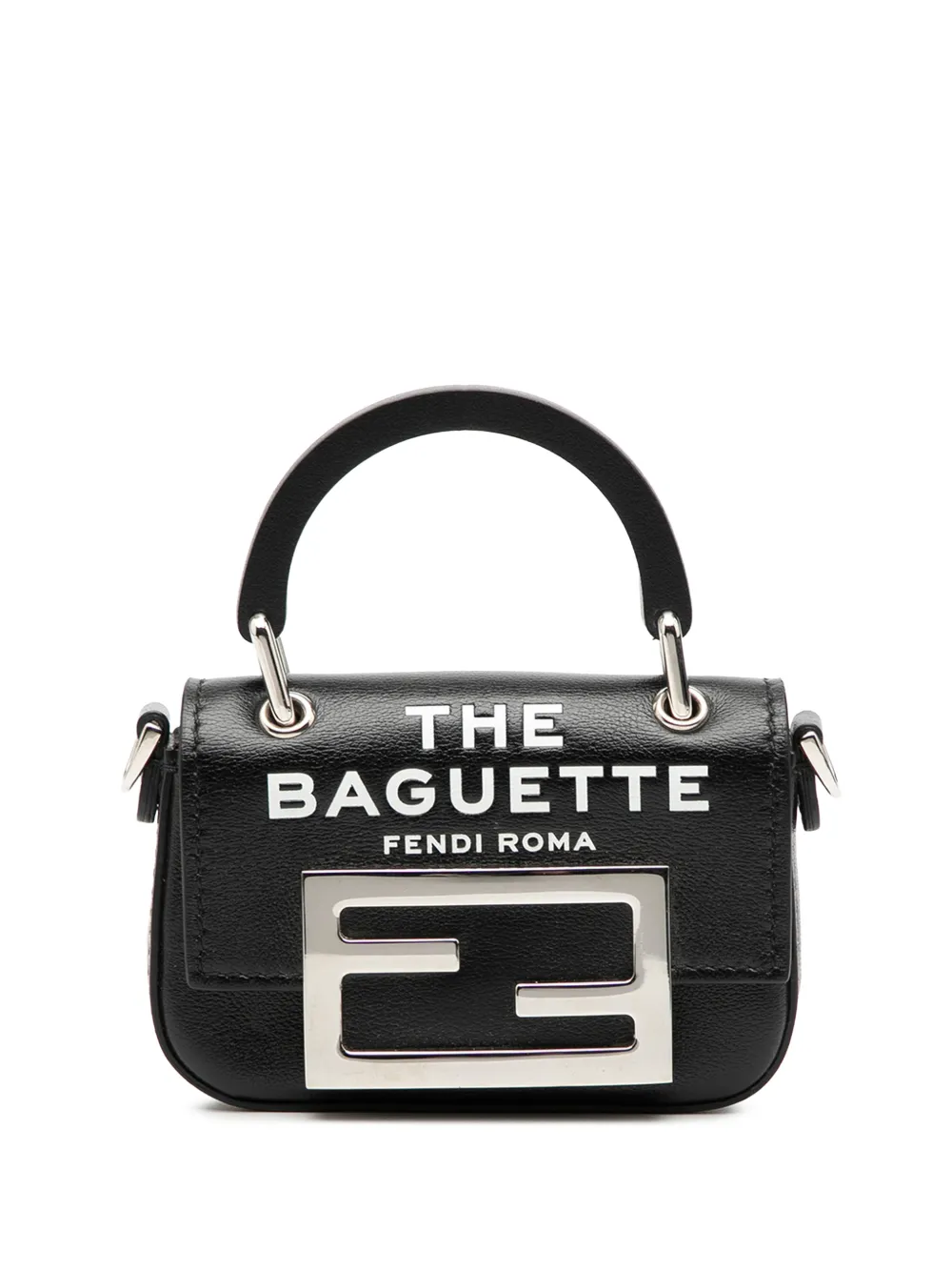 Fendi Pre-Owned 2000-2025 Nano Leather Maxi Handle Baguette satchel - Nero