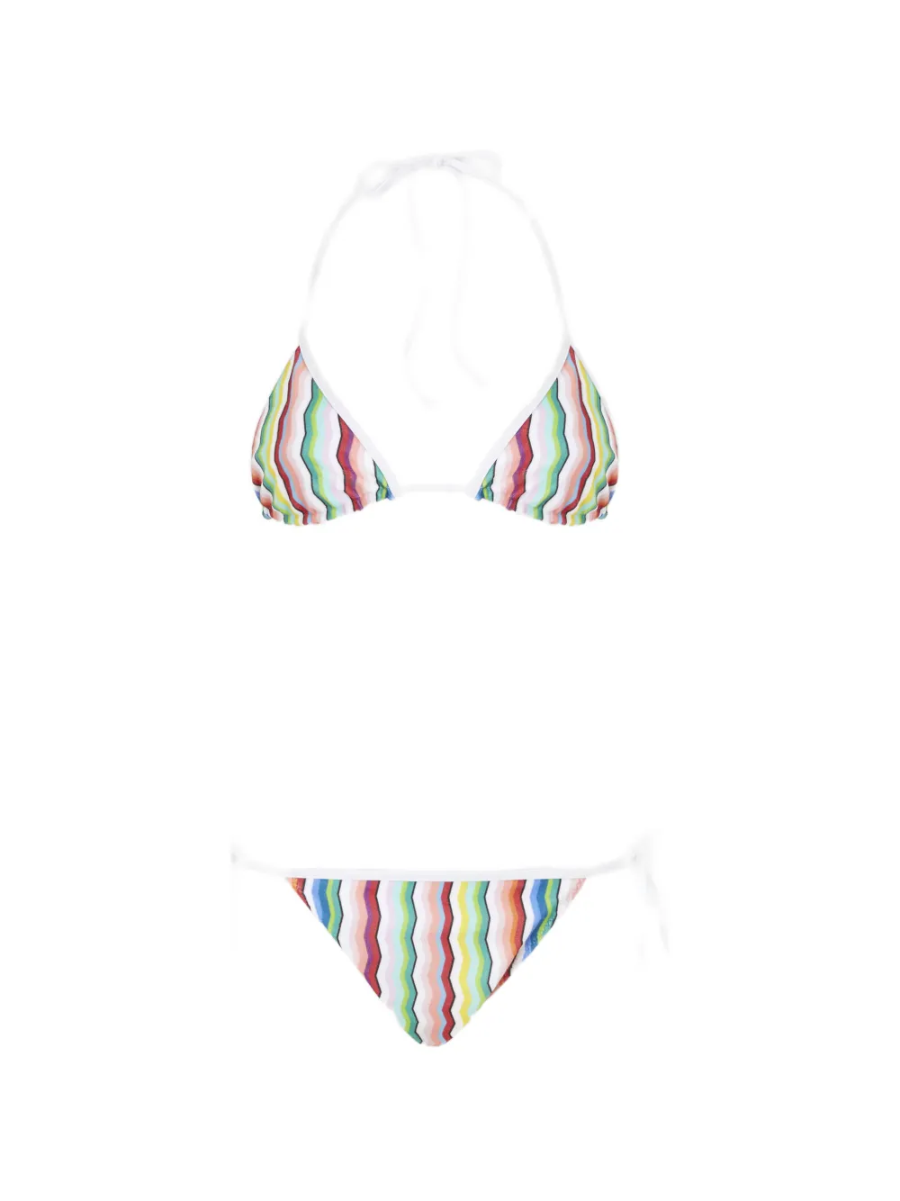 Missoni tie-side striped bikini - Bianco