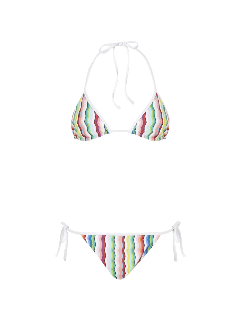 Missoni tie-side striped bikini - Bianco