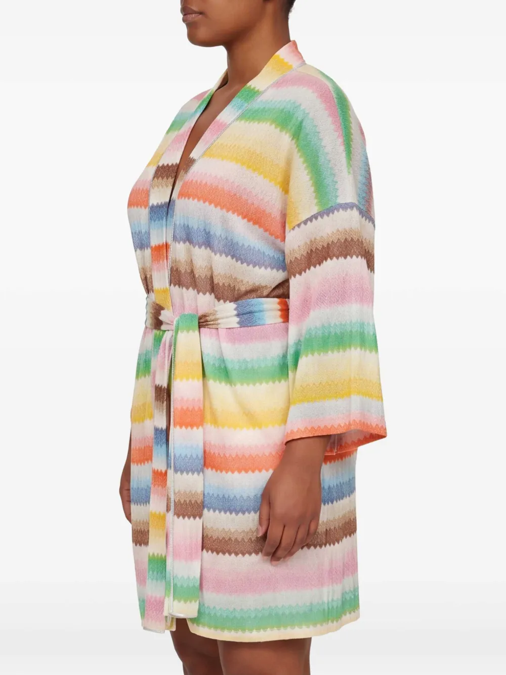 Missoni Strandjurk met chevron streep en ceintuur Beige