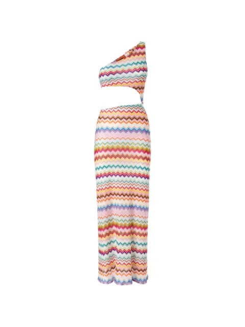 Missoni Z字形图案单肩沙滩连衣裙