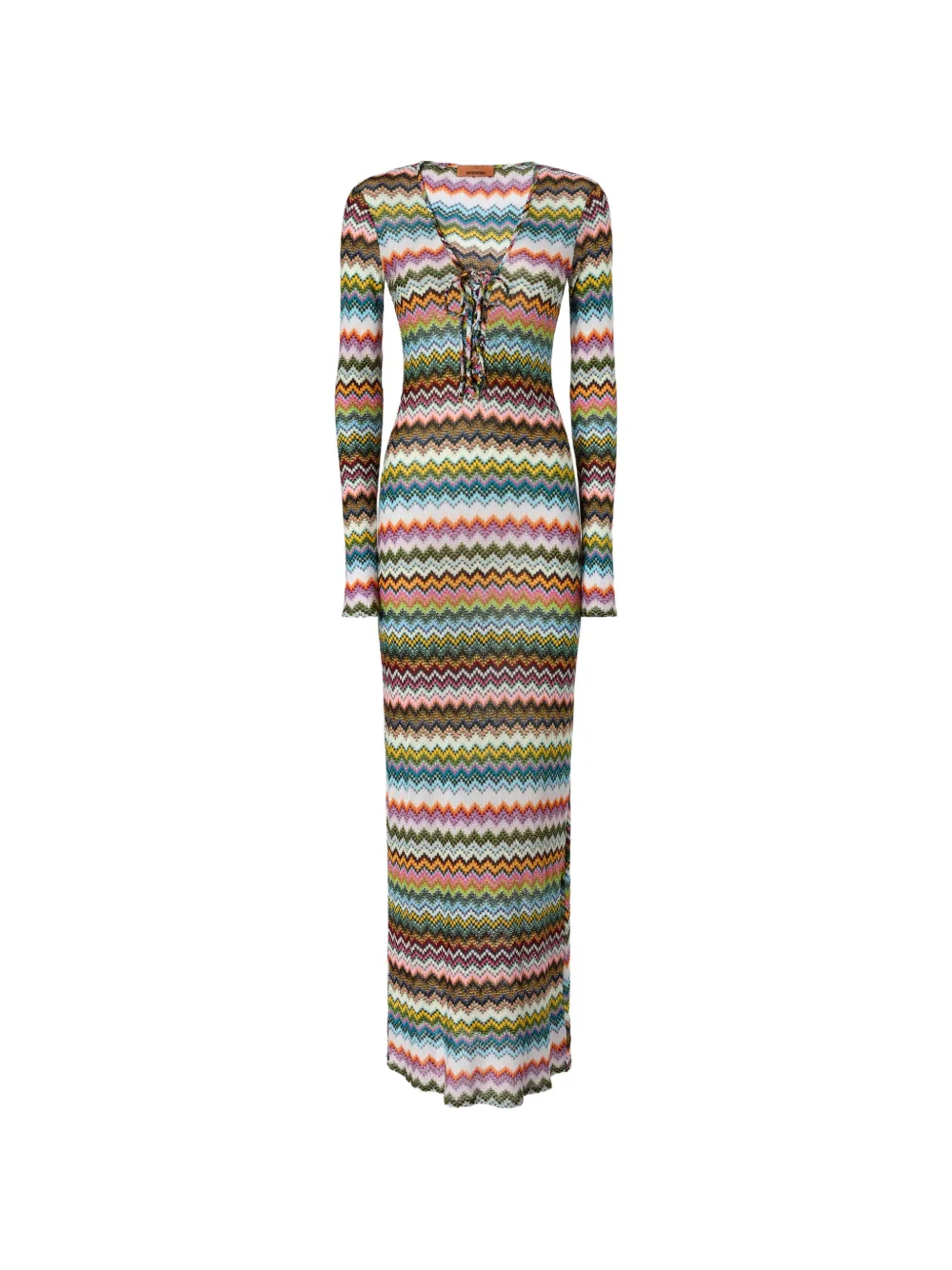 Missoni chevron-pattern tie beach dress - Blau