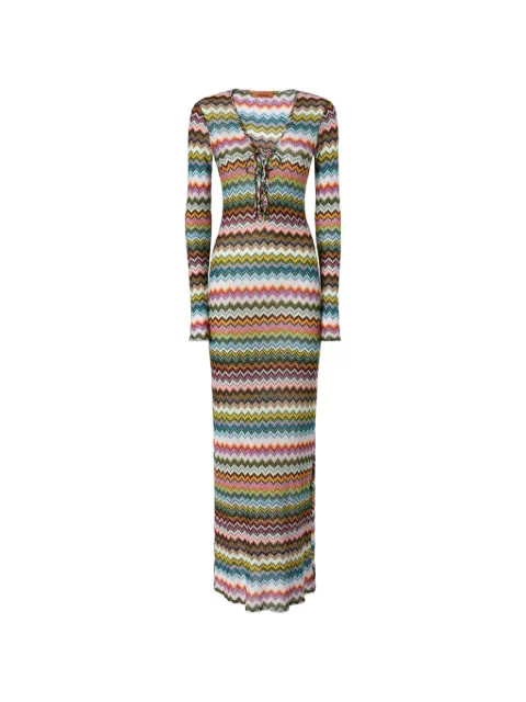 Missoni chevron-pattern tie beach dress