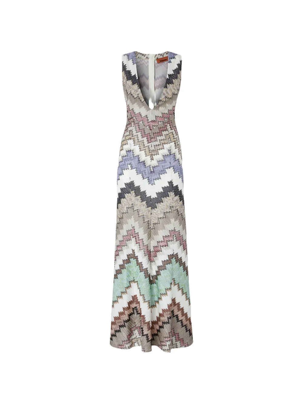Missoni V-neck chevron-pattern maxi dress - Marrone