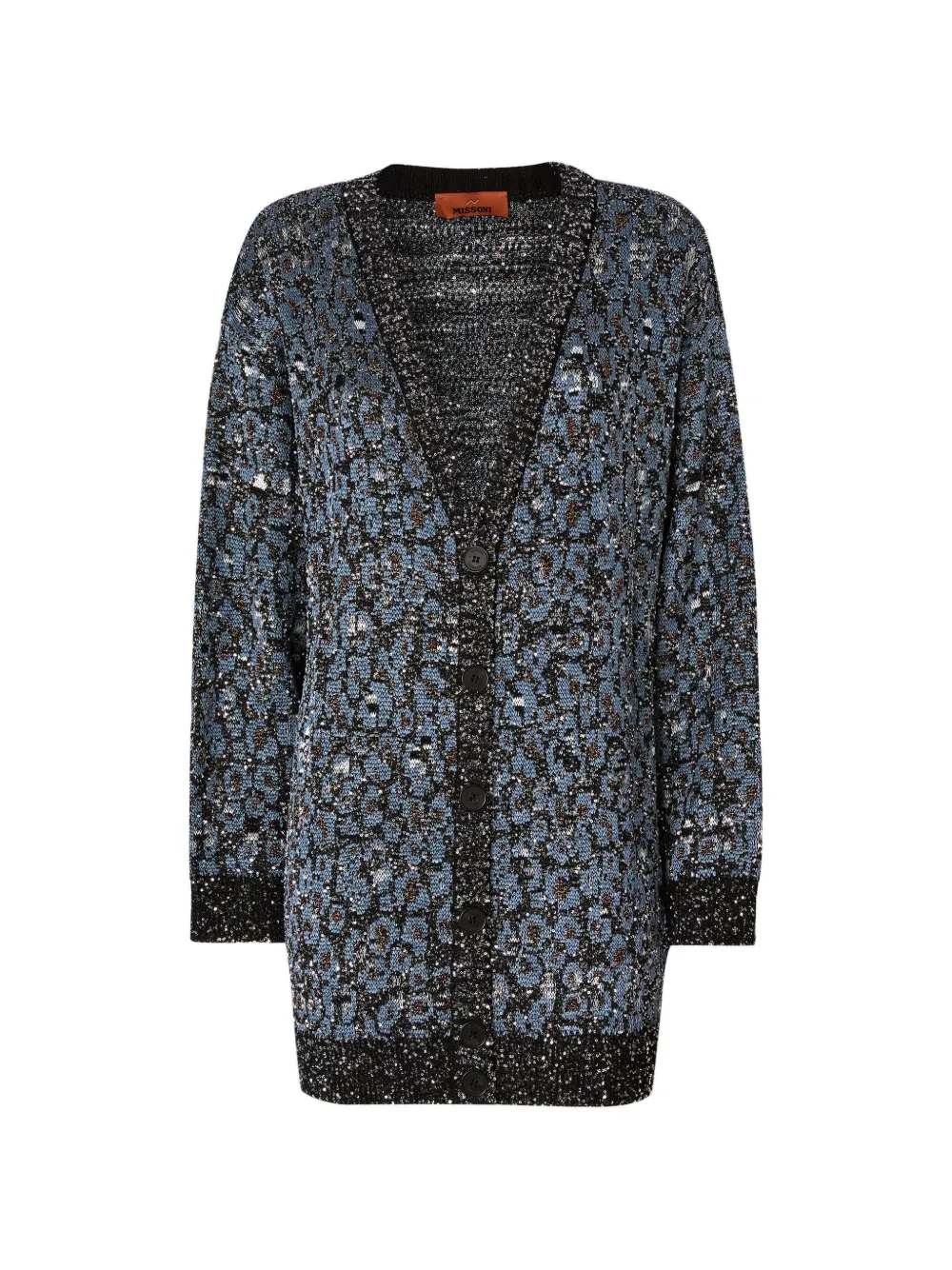 Missoni buttoned animal-print cardigan - Blu