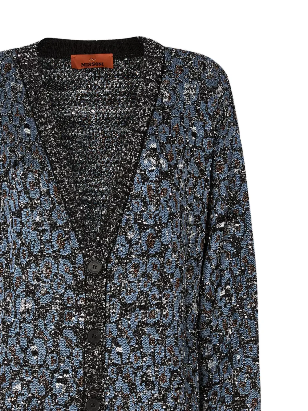  Missoni Buttoned Animal-print Cardigan - Blue 