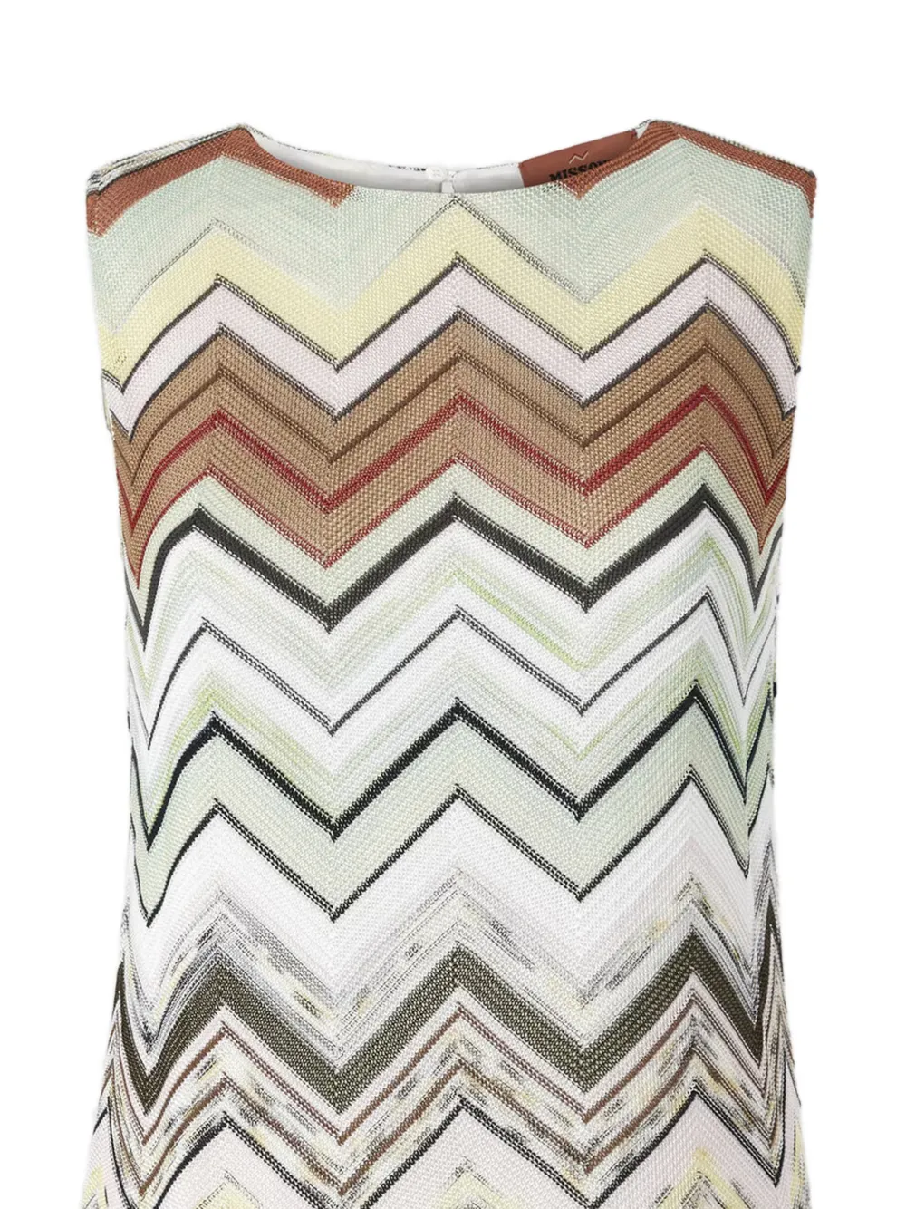 Missoni Mouwloze mini-jurk met zigzagpatroon Groen