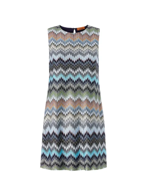 missoni sleeveless short dress Missoni Sleeveless Zig Zag Viscose Mini Dress